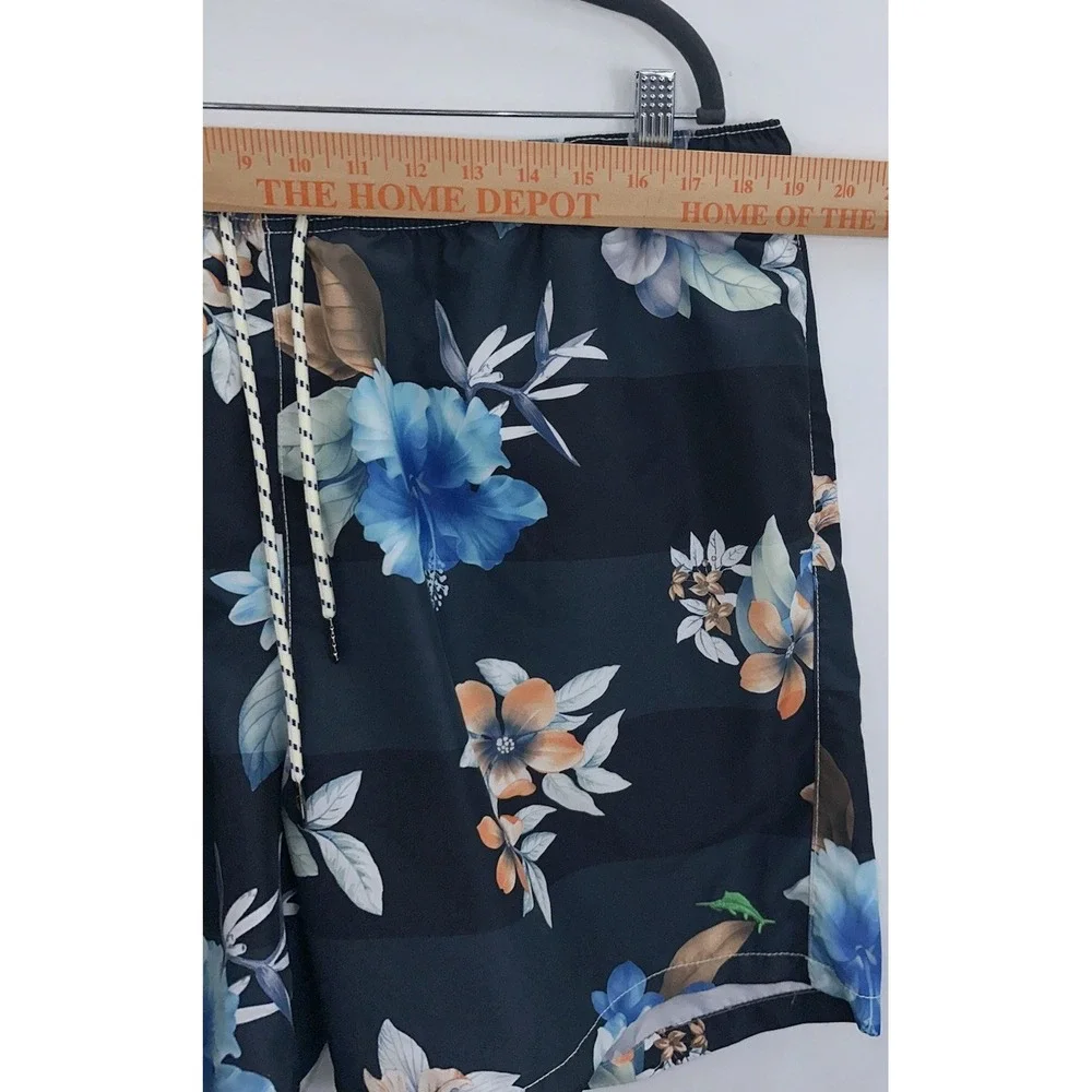 Tommy Bahama Swim Trunks Men XL Relax‎ Blue Floral Hawaiian Lined Board Shorts